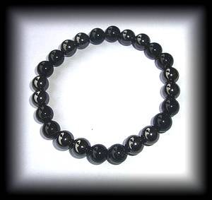 BRACELET TOURMALINE MAGNETIQUE 1600 gauss !(fondamental !)( 35 gr/élastique multi-tailles)